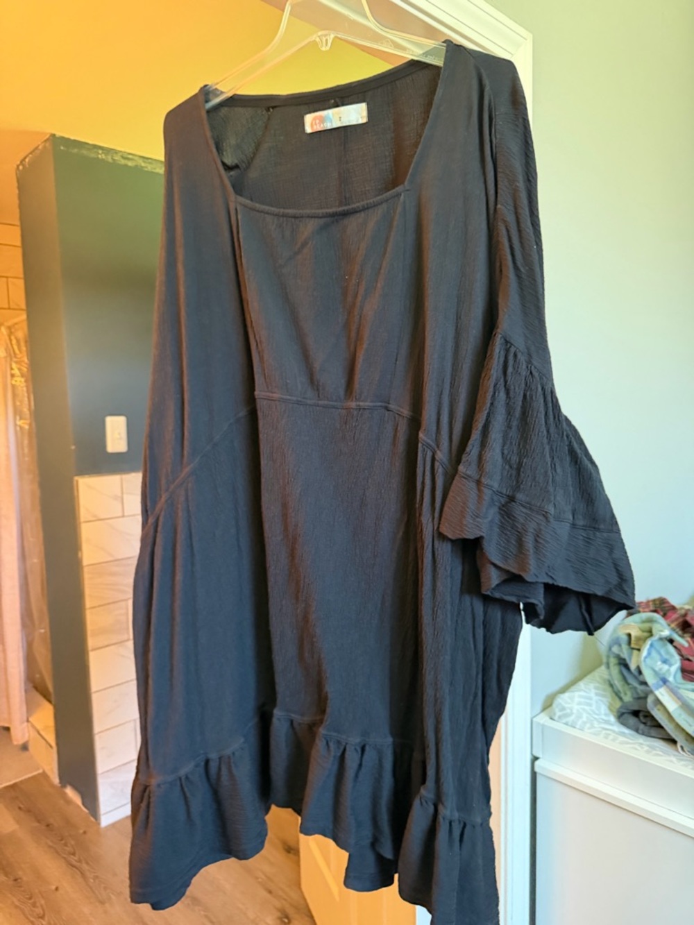 Free People Black Ruffled Tunic Dress